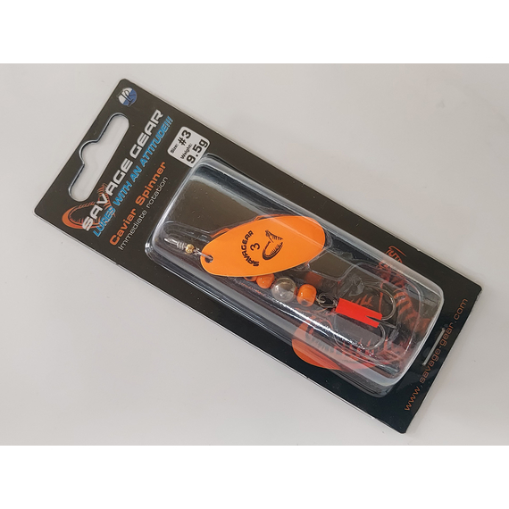 Блешня Savage Gear Caviar Spinner #3 9.5 g 06-Fluo Orange, Вага блешні: 9.5g, Колір блешні: Fluo Orange, фото , изображение 3