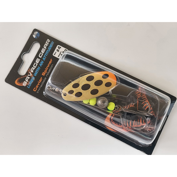 Блешня Savage Gear Caviar Spinner #4 14.0 g 05-Firetiger, Вага блешні: 14g, Колір блешні: Firetiger, фото , изображение 3