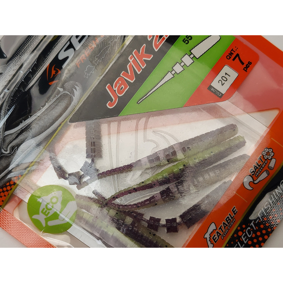 Силикон Select Javik 2.2" col.201 (7 шт/упак), Длина силикона: 2.2" (5.59 см), Расцветка силикона: 201, фото , изображение 9