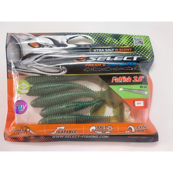 Силікон Select Fatfish 3.8" col.087 (5 шт/упак), Довжина силікону: 3.8" (9.65 см), Колір силікону: 087, фото , изображение 4