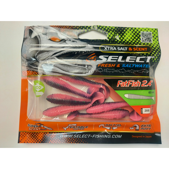 Силікон Select Fatfish 2.4" col.205 (6 шт/упак), Довжина силікону: 2.4" (6.1 см), Колір силікону: 205, фото , изображение 5