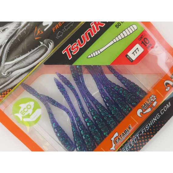 Силікон Select Tsunik 2" col.777 (10 шт/упак), Довжина силікону: 2" (5.08 см), Колір силікону: 777, фото , изображение 7