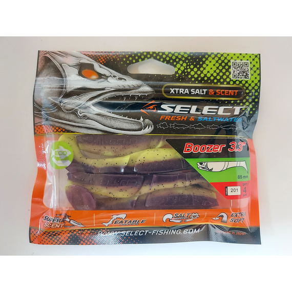 Силикон Select Boozer 3.3" col.201 (4 шт/упак), Длина силикона: 3.3" (8.38 см), Расцветка силикона: 201, фото , изображение 5