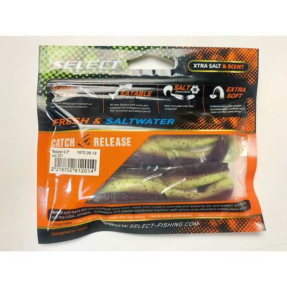 Силикон Select Boozer 3.3" col.201 (4 шт/упак), Длина силикона: 3.3" (8.38 см), Расцветка силикона: 201, фото , изображение 9