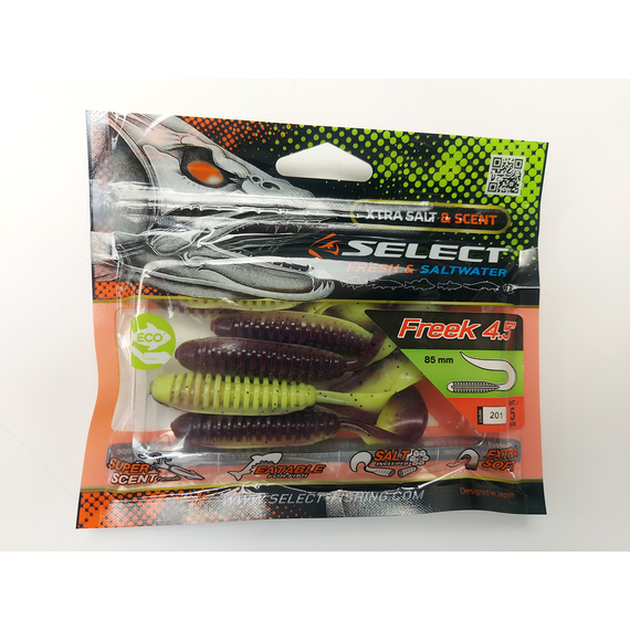 Силікон Select Freek 4.5" col.201 (5 шт/упак), Довжина силікону: 4.5" (11.43 см), Колір силікону: 201, фото , изображение 10