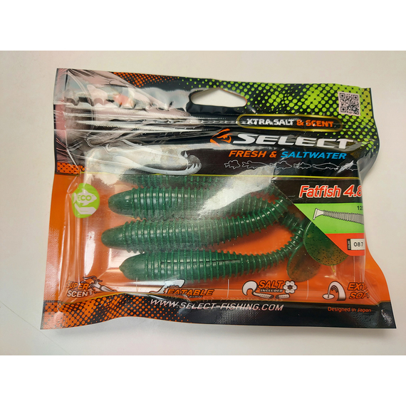 Силікон Select Fatfish 4.8" col.087 (4 шт/упак), Довжина силікону: 4.8" (12.19 см), Колір силікону: 087, фото , изображение 5