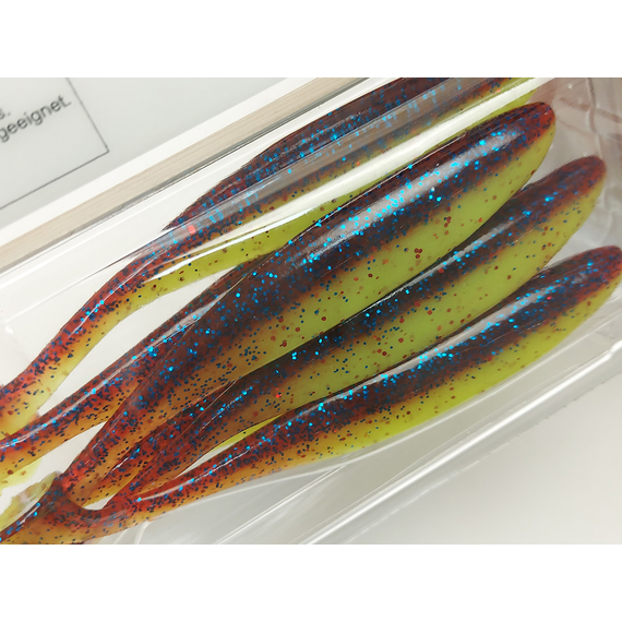 Силікон Keitech Easy Shiner 4.5" (6 шт/уп), колір:ea#15 grape chart red flk, Довжина силікону: 4.5" (11.4 см), Колір силікону: ea#15 grape chart red flk, фото , изображение 11