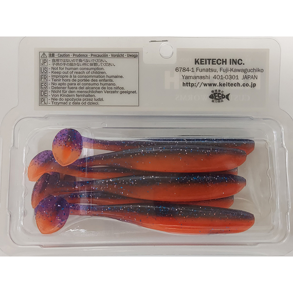 Силікон Keitech Easy Shiner 4.5" (6 шт/упак), колір:pal#09 violet fire, Довжина силікону: 4.5" (11.4 см), Колір силікону: PAL#09 Violet Fire, фото , изображение 7