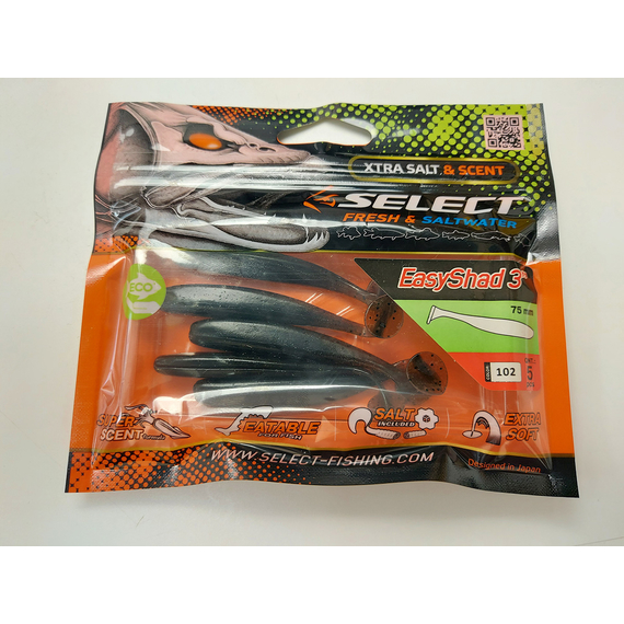 Силікон Select Easy Shad 3" col.102 (5 шт/упак), Довжина силікону: 3" (7.62 см), Колір силікону: 102, фото , изображение 5