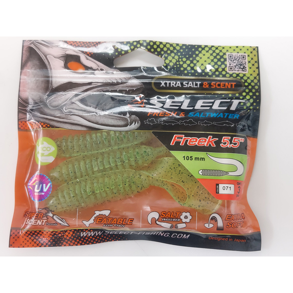 Силикон Select Freek 5.5" col.071 (3 шт/упак), Длина силикона: 5.5" (13.97 см), Расцветка силикона: 071, фото , изображение 5