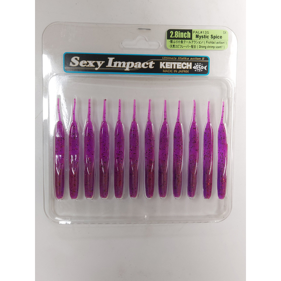 Силикон Keitech Sexy Impact 2.8" (12 шт/упак) ц:pal#13 mistic spice, Длина силикона: 2.8" (7.1 см), Расцветка силикона: PAL#13 Mistic Spice, фото , изображение 6
