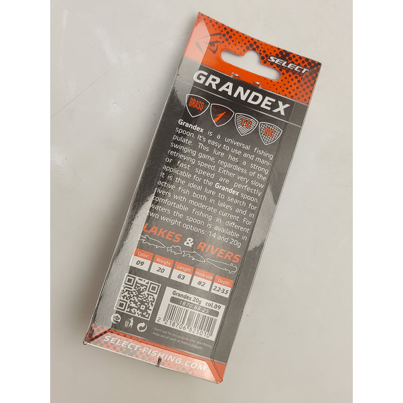 Блешня Select Grandex 20.0g 63mm #09, Вага блешні: 20г, Колір блешні: 09, фото , изображение 8
