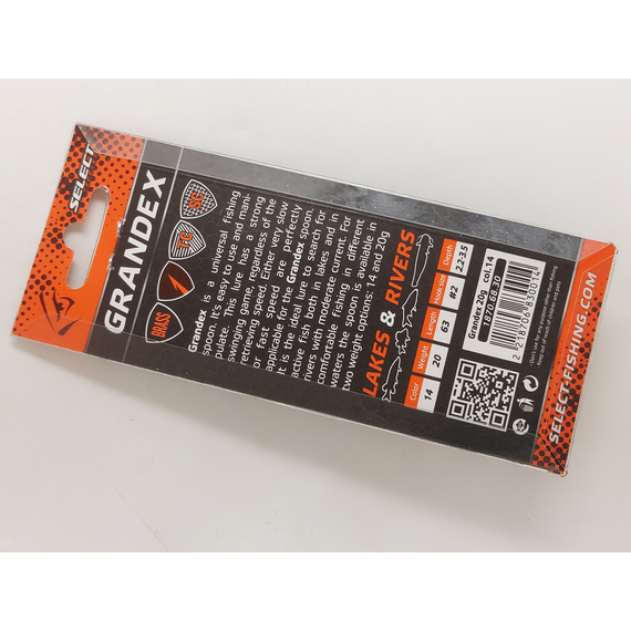 Блешня Select Grandex 20.0g 63mm #14, Вага блешні: 20г, Колір блешні: 14, фото , изображение 6