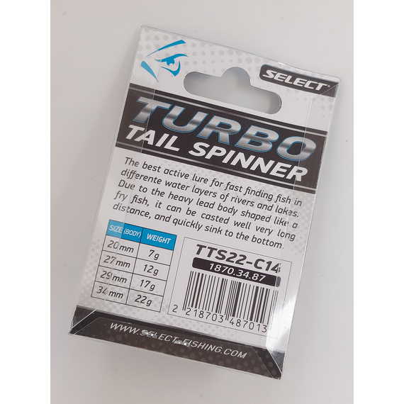 Тейл-спінер Select Turbo 22.0g #14, Вага блешні: 22г, Колір блешні: 14, фото , изображение 7