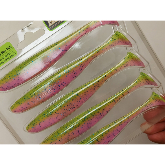 Силікон Keitech Easy Shiner 5" (5 шт/упак), колір:ea#16 cotton candy blue f, Довжина силікону: 5" (12.7 см), Колір силікону: ea#16 cotton candy blue f, фото , изображение 10