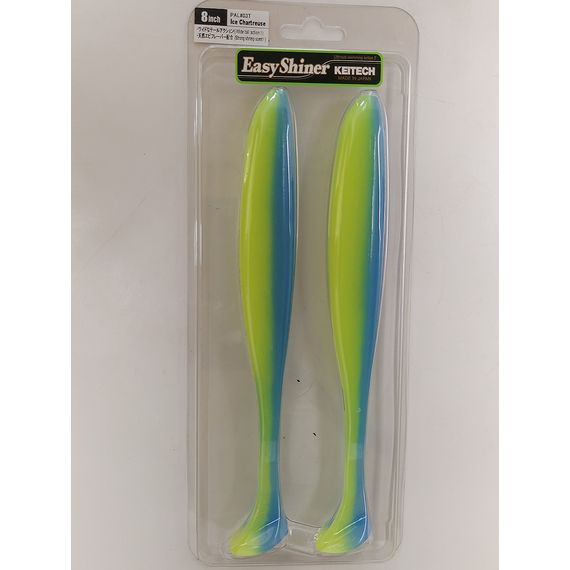 Силикон Keitech Easy Shiner 8" (2 шт/уп) ц:pal#03 ice chartreuse, Длина силикона: 8" (20.3 см), Расцветка силикона: PAL#03 Ice Chartreuse, фото , изображение 6