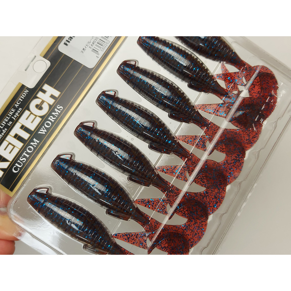 Силікон Keitech Flapper Grub 4" (7 шт/упак), колір:ea#03 grape, Довжина силікону: 4" (10.2 см), Колір силікону: EA#03 Grape, фото , изображение 11