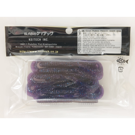 Силікон Keitech Mad Wag Mini 3.5" (10 шт/упак), колір:ea#04 violet, Довжина силікону: 3.5" (8.9 см), Колір силікону: EA#04 Violet, фото , изображение 10