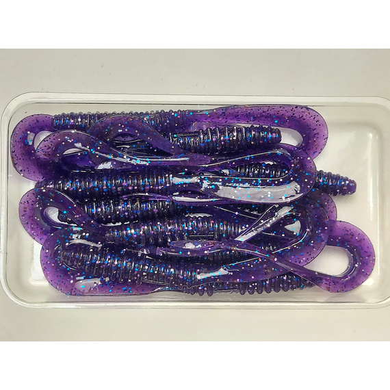 Силікон Keitech Mad Wag Mini 3.5" (10 шт/упак), колір:ea#04 violet, Довжина силікону: 3.5" (8.9 см), Колір силікону: EA#04 Violet, фото , изображение 9