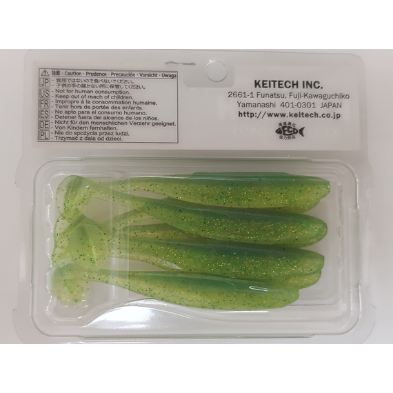 Силікон Keitech Easy Shiner 3.5", колір:424 lime chartreuse, Довжина силікону: 3.5" (8.9 см), Колір силікону: 424 Lime Chartreuse, фото , изображение 10