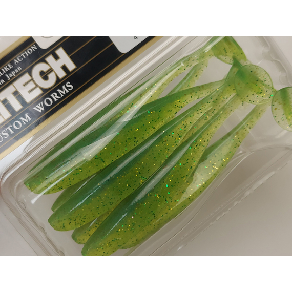 Силікон Keitech Easy Shiner 3.5", колір:424 lime chartreuse, Довжина силікону: 3.5" (8.9 см), Колір силікону: 424 Lime Chartreuse, фото , изображение 11