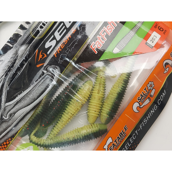 Силикон Select Fatfish 2.4" col.203 (6 шт/упак), Длина силикона: 2.4" (6.1 см), Расцветка силикона: 203, фото , изображение 6