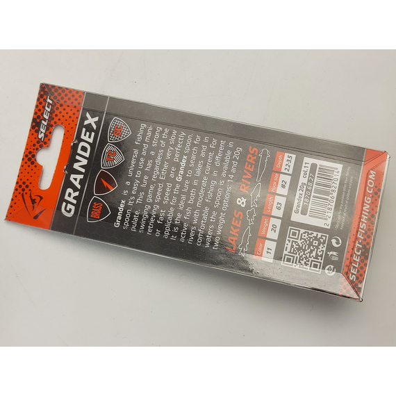 Блешня Select Grandex 20.0g 63mm #11, Вага блешні: 20г, Колір блешні: 11, фото , изображение 7