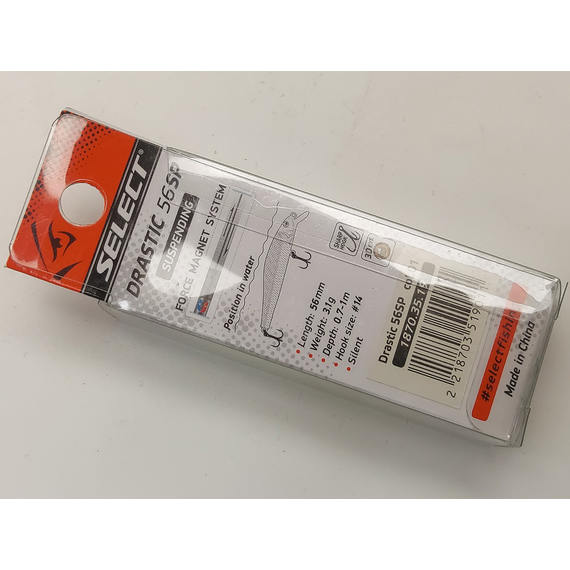 Воблер Select Drastic 56SP 3.1g col.01 (0.7-1m), Цвет воблера: col.01, фото , изображение 9
