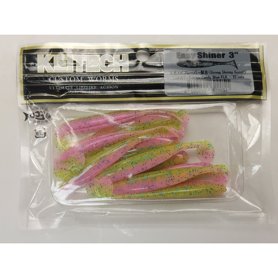 Силікон Keitech Easy Shiner 3" (10 шт/упак), колір:ea#16 cotton candy blue f, Довжина силікону: 3" (7.6 см), Колір силікону: ea#16 cotton candy blue f, фото , изображение 7