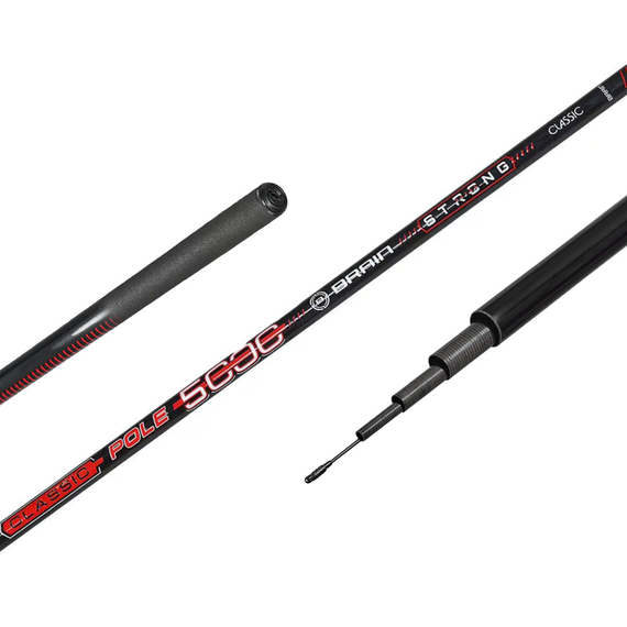Махове вудлище Brain Classic Strong 5.00m 10-30g (телескопічне, без кілець) + чохол, Довжина: 5m, Тип вудлища: без кілець (махове), фото 
