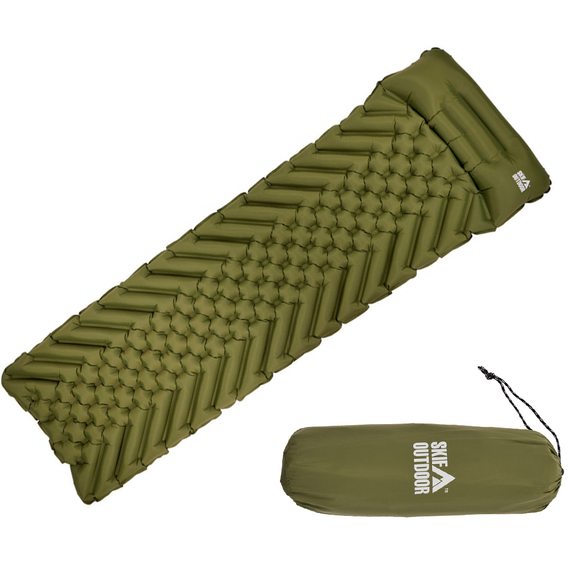 Надувной каремат Skif Outdoor Bachelor Ultralight (190х55х5 см) оливковый, фото 