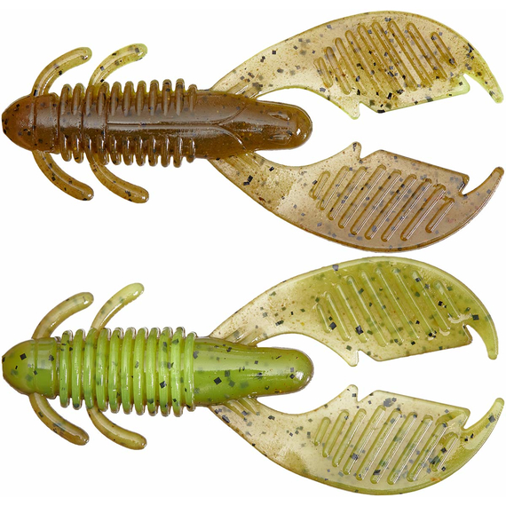 Силікон Reins AX Craw Mini 2" B08 Green Pumpkin Chart Melon (9шт/уп), Довжина силікону: 2.0" (5,08 см), Колір силікону: B08 Green Pumpkin Chart Melon, фото 