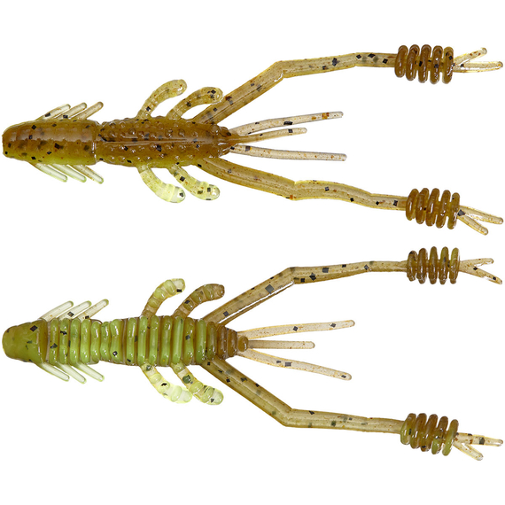 Силікон Reins Ring Shrimp 2" B08 Green Pumpkin Chart Melon (9шт/уп), Довжина силікону: 2.0" (5,08 см), Колір силікону: B08 Green Pumpkin Chart Melon, фото 