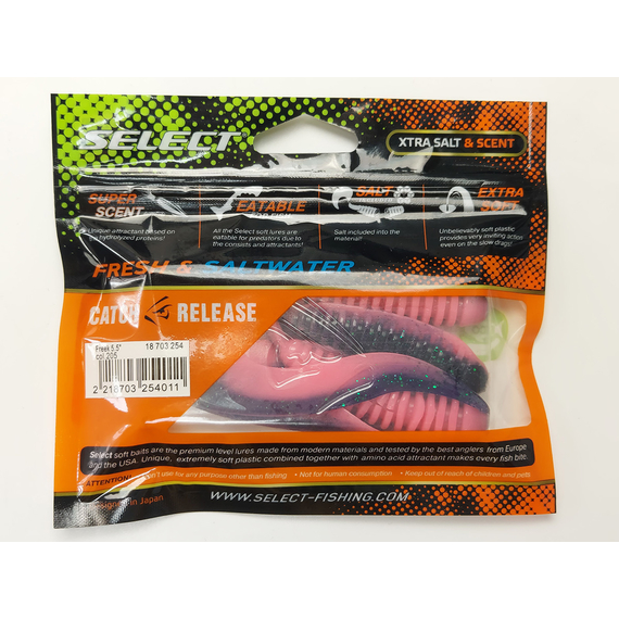 Силікон Select Freek 5.5" col.205 (3 шт/упак), Довжина силікону: 5.5" (13.97 см), Колір силікону: 205, фото , изображение 9