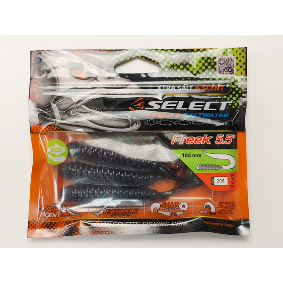 Силикон Select Freek 5.5" col.206 (3 шт/упак), Длина силикона: 5.5" (13.97 см), Расцветка силикона: 206, фото , изображение 9