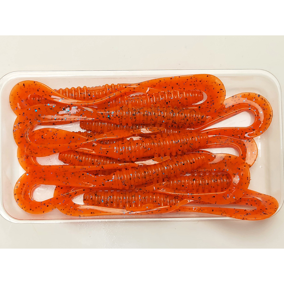 Силікон Keitech Mad Wag Mini 3.5" (10 шт/упак), колір:ea#13 spicy mustard/blue, Довжина силікону: 3.5" (8.9 см), Колір силікону: EA#13 Spicy Mustard/Blue, фото , изображение 7