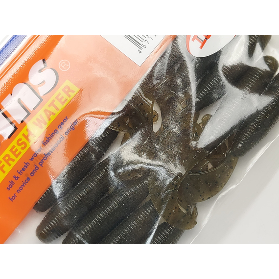 Силикон Reins FAT G TAIL GRUB 3" 002 Green pumpkin 12шт, Длина силикона: 3.0" (7,62 см), Расцветка силикона: 002 green pumpkin, фото , изображение 3