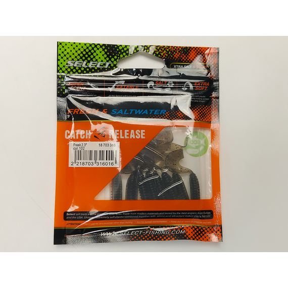 Силикон Select Freek 2.3" col.102 (8 шт/упак), Длина силикона: 2.3" (4.3 см), Расцветка силикона: 102, фото , изображение 9