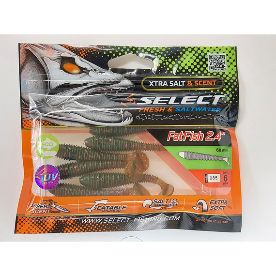 Силікон Select Fatfish 2.4" col.085 (6 шт/упак), Довжина силікону: 2.4" (6.1 см), Колір силікону: 085, фото , изображение 5