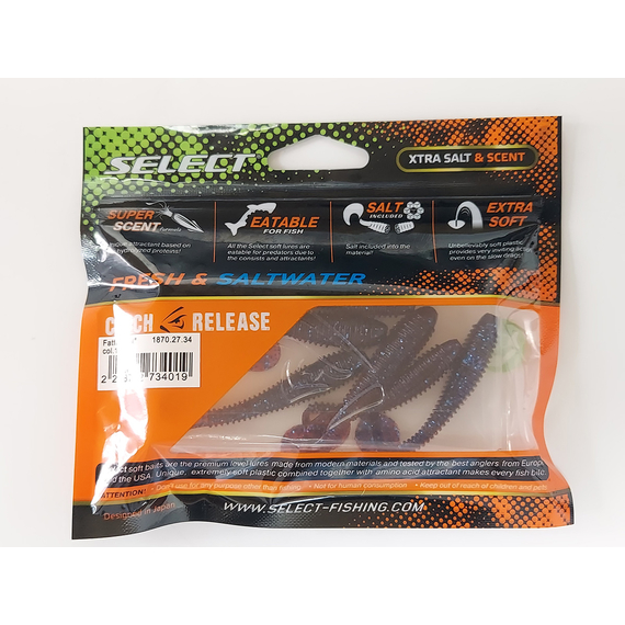 Силикон Select Fatfish 2.4" col.110 (6 шт/упак), Длина силикона: 2.4" (6.1 см), Расцветка силикона: 110, фото , изображение 9