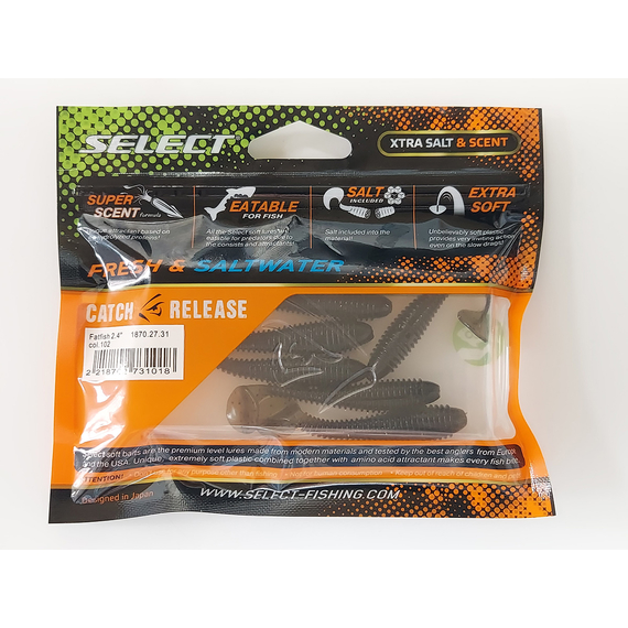 Силікон Select Fatfish 2.4" col.102 (6 шт/упак), Довжина силікону: 2.4" (6.1 см), Колір силікону: 102, фото , изображение 9