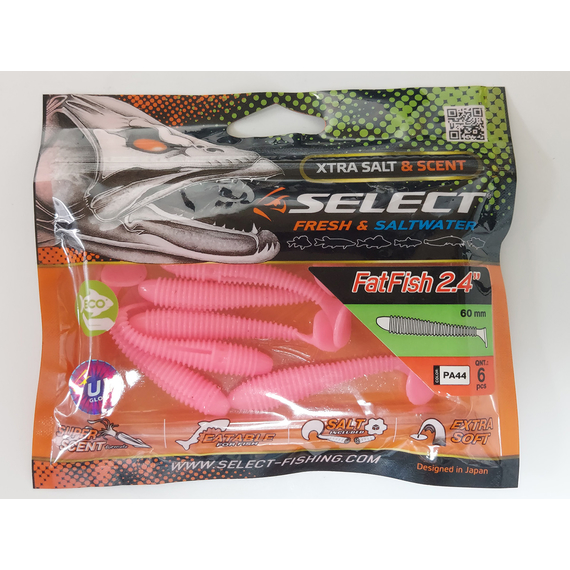 Силікон Select Fatfish 2.4" col.PA44 (6 шт/упак), Довжина силікону: 2.4" (6.1 см), Колір силікону: PA44, фото , изображение 6