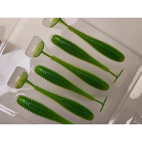 Силікон Keitech Swing Impact FAT 3.8" (6 шт/упак), колір:424 lime chartreuse, Довжина силікону: 3.8" (9.7 см), Колір силікону: 424 Lime Chartreuse, фото , изображение 8