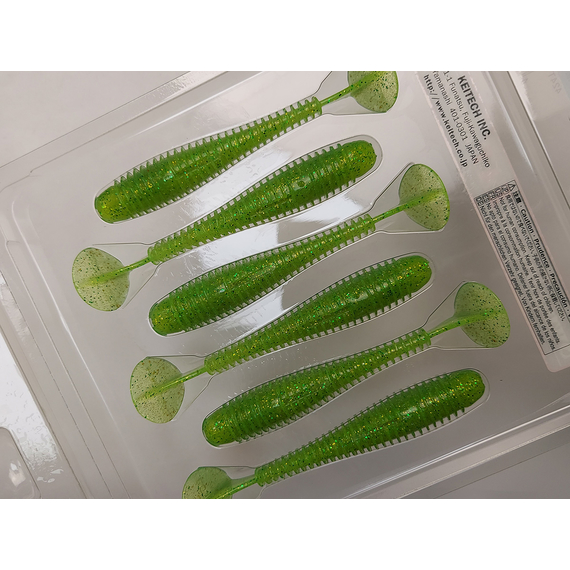 Силікон Keitech Swing Impact FAT 3.8" (6 шт/упак), колір:424 lime chartreuse, Довжина силікону: 3.8" (9.7 см), Колір силікону: 424 Lime Chartreuse, фото , изображение 9