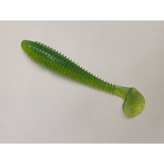 Силікон Keitech Swing Impact FAT 3.8" (6 шт/упак), колір:424 lime chartreuse, Довжина силікону: 3.8" (9.7 см), Колір силікону: 424 Lime Chartreuse, фото , изображение 3