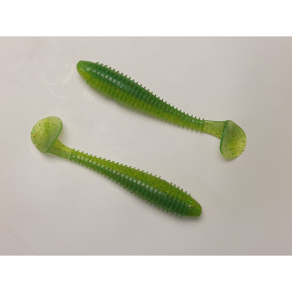 Силікон Keitech Swing Impact FAT 3.8" (6 шт/упак), колір:424 lime chartreuse, Довжина силікону: 3.8" (9.7 см), Колір силікону: 424 Lime Chartreuse, фото , изображение 4