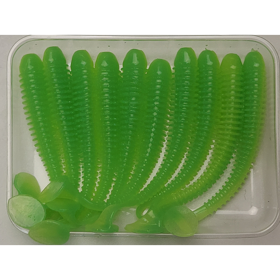 Силікон Keitech Swing Impact 2.5" (10 шт/упак), колір:ea#11 limechartreuseglow, Довжина силікону: 2.5" (6.3 см), Колір силікону: EA#11 Lime Chartreuse Glow, фото , изображение 4