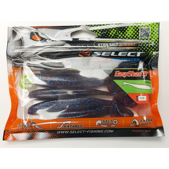 Силикон Select Easy Shad 5" col.110 (5 шт/упак), Длина силикона: 5" (12.7 см), Расцветка силикона: 110, фото , изображение 7