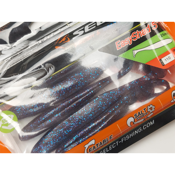 Силикон Select Easy Shad 5" col.110 (5 шт/упак), Длина силикона: 5" (12.7 см), Расцветка силикона: 110, фото , изображение 8
