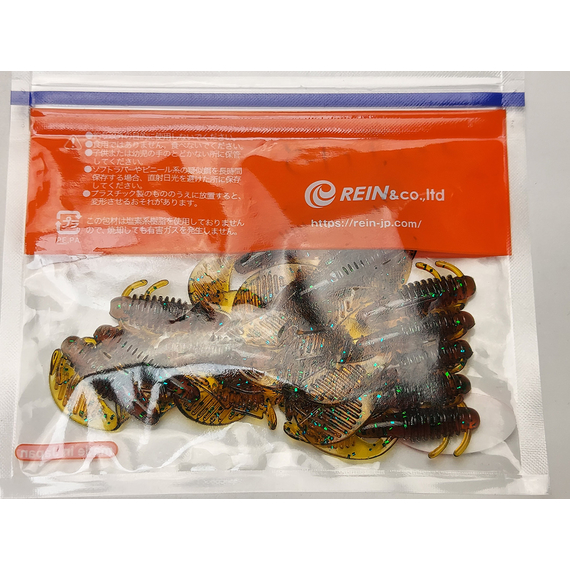 Силікон Reins AX Craw Mini 2" 565 Motoroil Green Flake (12шт/уп), Довжина силікону: 2.0" (5,08 см), Колір силікону: 565 Motor Oil Green Flake, фото , изображение 4